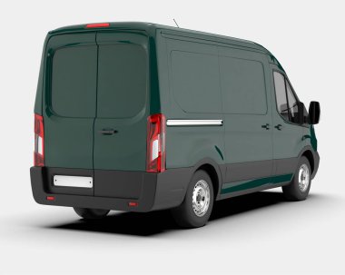 Kargo aracı arka planda izole edilmiş. 3d görüntüleme - illüstrasyon