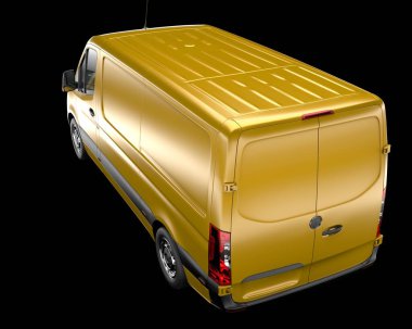 Kargo aracı arka planda izole edilmiş. 3d görüntüleme - illüstrasyon