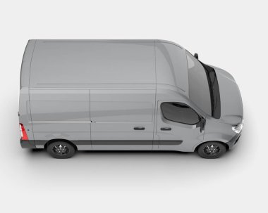 Kargo aracı arka planda izole edilmiş. 3d görüntüleme - illüstrasyon