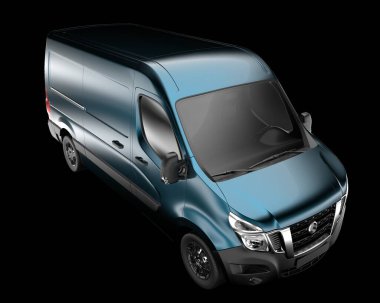 Kargo aracı arka planda izole edilmiş. 3d görüntüleme - illüstrasyon