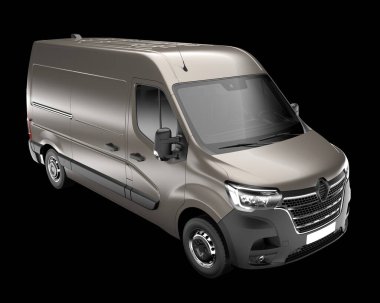 Kargo aracı arka planda izole edilmiş. 3d görüntüleme - illüstrasyon