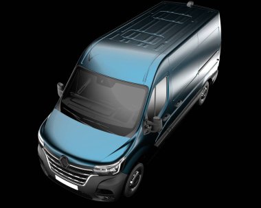 Kargo aracı arka planda izole edilmiş. 3d görüntüleme - illüstrasyon