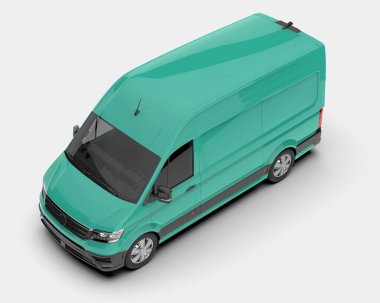 Kargo aracı arka planda izole edilmiş. 3d görüntüleme - illüstrasyon