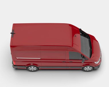 Kargo aracı arka planda izole edilmiş. 3d görüntüleme - illüstrasyon