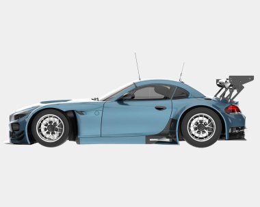 Yarış arabası arka planda izole edilmiş. 3d görüntüleme - illüstrasyon