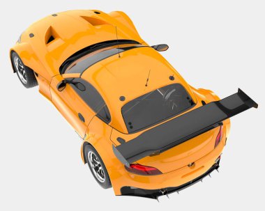 Yarış arabası arka planda izole edilmiş. 3d görüntüleme - illüstrasyon