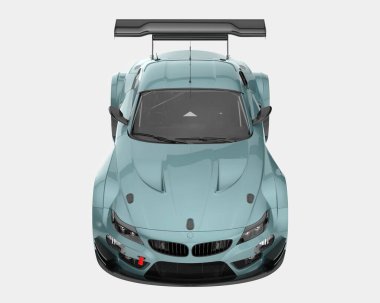 Yarış arabası arka planda izole edilmiş. 3d görüntüleme - illüstrasyon