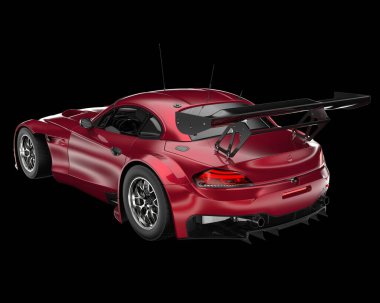 Yarış arabası arka planda izole edilmiş. 3d görüntüleme - illüstrasyon