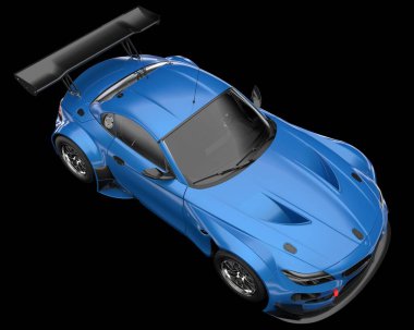 Yarış arabası arka planda izole edilmiş. 3d görüntüleme - illüstrasyon