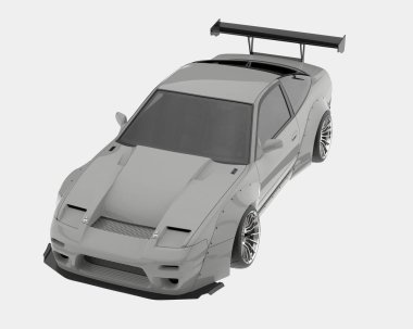 Yarış arabası arka planda izole edilmiş. 3d görüntüleme - illüstrasyon