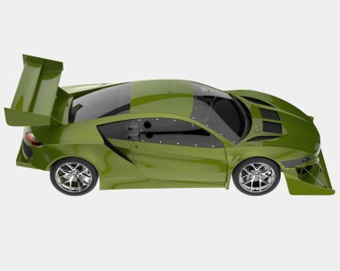 Yarış arabası arka planda izole edilmiş. 3d görüntüleme - illüstrasyon