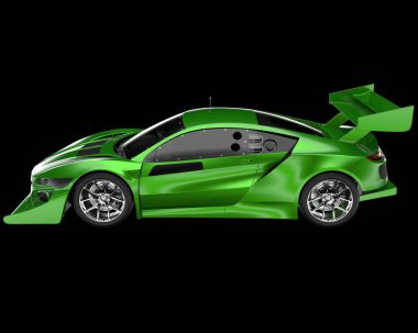 Yarış arabası arka planda izole edilmiş. 3d görüntüleme - illüstrasyon