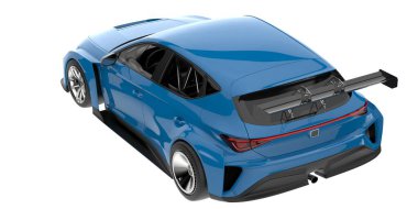 Yarış arabası arka planda izole edilmiş. 3d görüntüleme - illüstrasyon