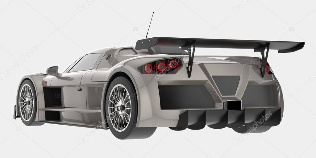 Race car isolated on background. 3d rendering - illustration