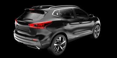 Arka planda izole edilmiş gerçekçi bir SUV arabası. 3d görüntüleme - illüstrasyon