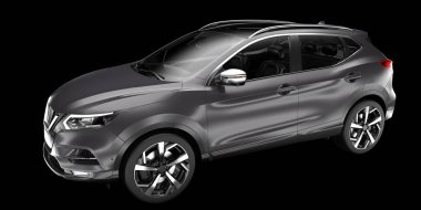 Arka planda izole edilmiş gerçekçi bir SUV arabası. 3d görüntüleme - illüstrasyon