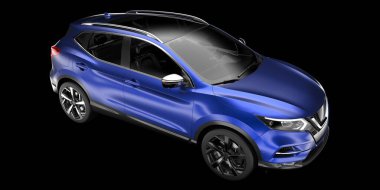 Arka planda izole edilmiş gerçekçi bir SUV arabası. 3d görüntüleme - illüstrasyon