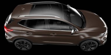 Arka planda izole edilmiş gerçekçi bir SUV arabası. 3d görüntüleme - illüstrasyon