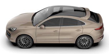 Arka planda izole edilmiş gerçekçi bir SUV arabası. 3d görüntüleme - illüstrasyon