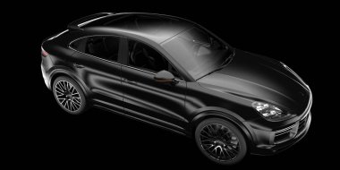 Arka planda izole edilmiş gerçekçi bir SUV arabası. 3d görüntüleme - illüstrasyon