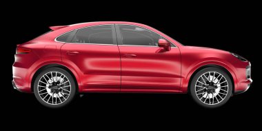 Arka planda izole edilmiş gerçekçi bir SUV arabası. 3d görüntüleme - illüstrasyon