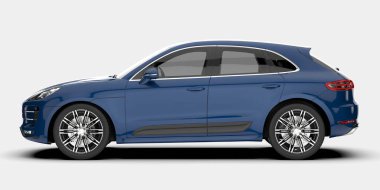 Arka planda izole edilmiş gerçekçi bir SUV arabası. 3d görüntüleme - illüstrasyon
