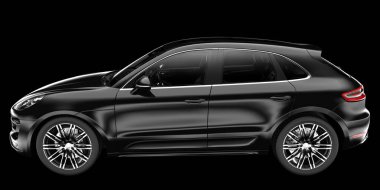 Arka planda izole edilmiş gerçekçi bir SUV arabası. 3d görüntüleme - illüstrasyon