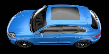 Arka planda izole edilmiş gerçekçi bir SUV arabası. 3d görüntüleme - illüstrasyon