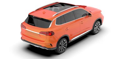 Arka planda izole edilmiş gerçekçi bir SUV arabası. 3d görüntüleme - illüstrasyon