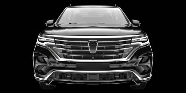 Arka planda izole edilmiş gerçekçi bir SUV arabası. 3d görüntüleme - illüstrasyon