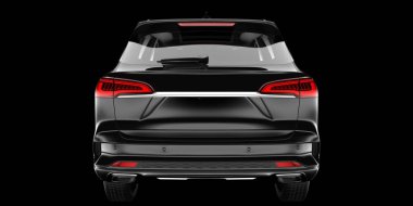 Arka planda izole edilmiş gerçekçi bir SUV arabası. 3d görüntüleme - illüstrasyon