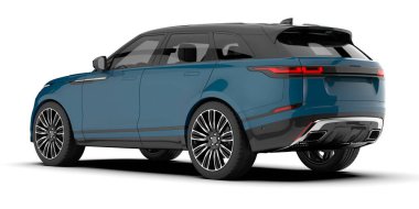 Arka planda izole edilmiş gerçekçi bir SUV arabası. 3d görüntüleme - illüstrasyon