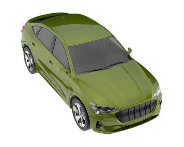 Arka planda izole edilmiş gerçekçi bir SUV arabası. 3d görüntüleme - illüstrasyon