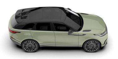 Arka planda izole edilmiş gerçekçi bir SUV arabası. 3d görüntüleme - illüstrasyon