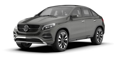 Arka planda izole edilmiş gerçekçi bir SUV arabası. 3d görüntüleme - illüstrasyon