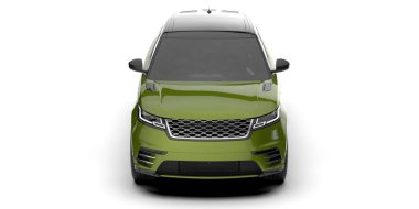 Arka planda izole edilmiş gerçekçi bir SUV arabası. 3d görüntüleme - illüstrasyon