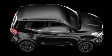 Arka planda izole edilmiş gerçekçi bir SUV arabası. 3d görüntüleme - illüstrasyon