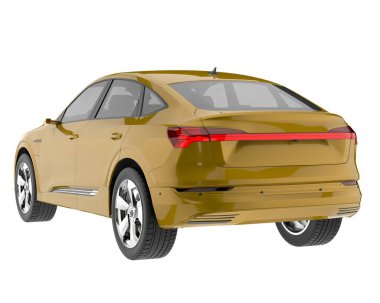 Arka planda izole edilmiş gerçekçi bir SUV arabası. 3d görüntüleme - illüstrasyon