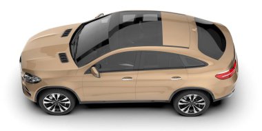 Arka planda izole edilmiş gerçekçi bir SUV arabası. 3d görüntüleme - illüstrasyon