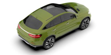 Arka planda izole edilmiş gerçekçi bir SUV arabası. 3d görüntüleme - illüstrasyon