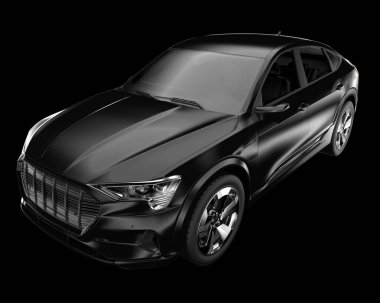 Arka planda izole edilmiş gerçekçi bir SUV arabası. 3d görüntüleme - illüstrasyon