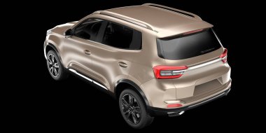 Arka planda izole edilmiş gerçekçi bir SUV arabası. 3d görüntüleme - illüstrasyon