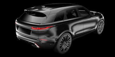 Arka planda izole edilmiş gerçekçi bir SUV arabası. 3d görüntüleme - illüstrasyon