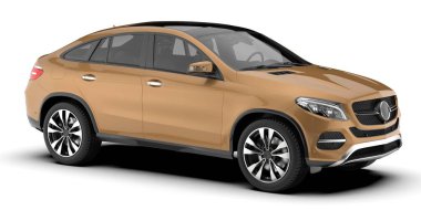Arka planda izole edilmiş gerçekçi bir SUV arabası. 3d görüntüleme - illüstrasyon
