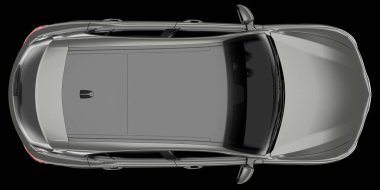 Arka planda izole edilmiş gerçekçi bir SUV arabası. 3d görüntüleme - illüstrasyon