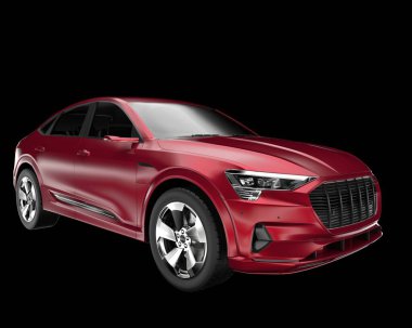Arka planda izole edilmiş gerçekçi bir SUV arabası. 3d görüntüleme - illüstrasyon