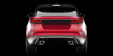 Arka planda izole edilmiş gerçekçi bir SUV arabası. 3d görüntüleme - illüstrasyon