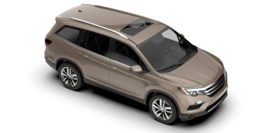 Arka planda izole edilmiş gerçekçi bir SUV arabası. 3d görüntüleme - illüstrasyon