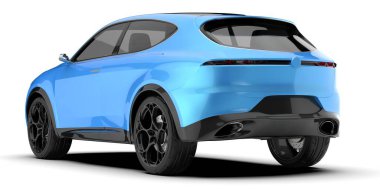 Arka planda izole edilmiş gerçekçi bir SUV arabası. 3d görüntüleme - illüstrasyon