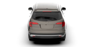 Arka planda izole edilmiş gerçekçi bir SUV arabası. 3d görüntüleme - illüstrasyon